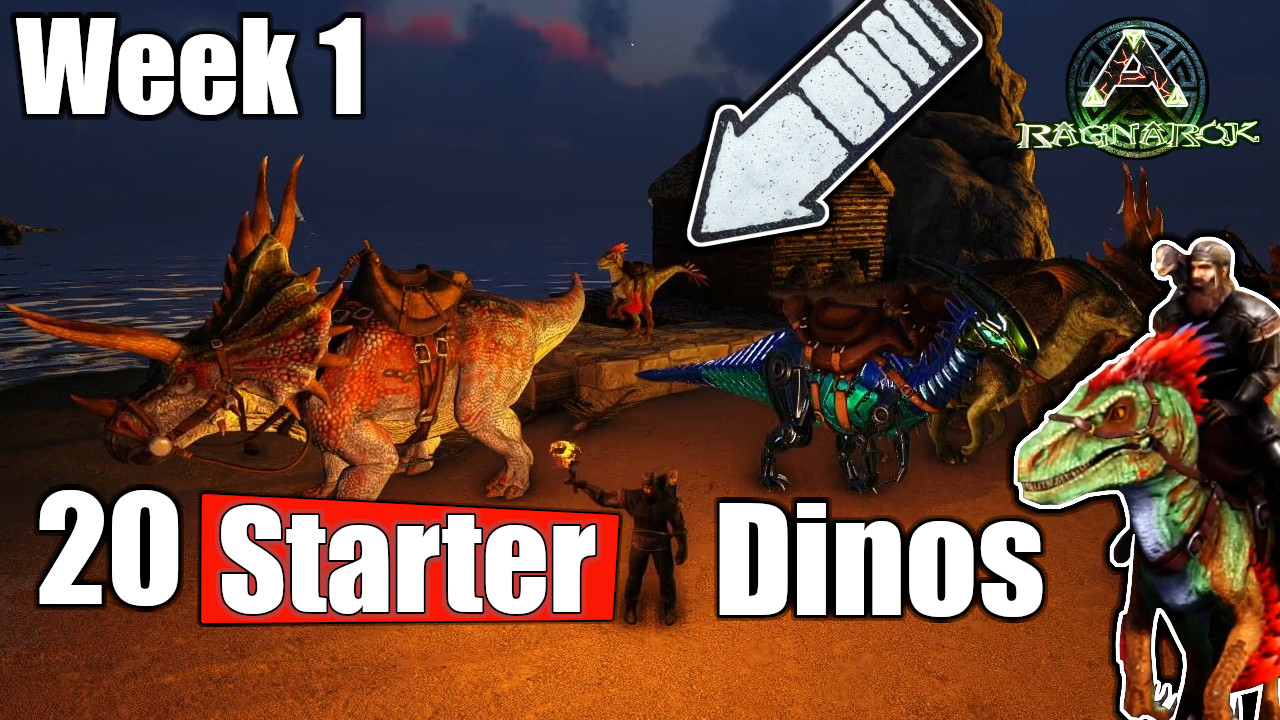 Ark Ragnarok - SurvivorDK Week 1: Getting Started & Taming 20 Starter Dinos